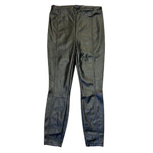 Nicole Miller Women's Faux Leather Skinny Pants Size XS Black Pull On NWOT